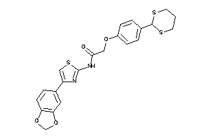 N-[4-(1,3-benzodioxol-5-yl)thiazol-2-yl]-2-[4-(1,3-dithian-2-yl)phenoxy]acetamide