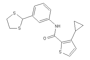 Image of 3-cyclopropyl-N-[3-(1,3-dithiolan-2-yl)phenyl]thiophene-2-carboxamide