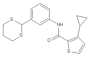 Image of 3-cyclopropyl-N-[3-(1,3-dithian-2-yl)phenyl]thiophene-2-carboxamide