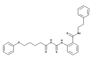 N-phenethyl-2-(5-phenoxypentanoylthiocarbamoylamino)benzamide