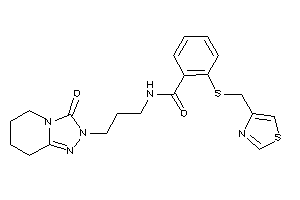 Image of N-[3-(3-keto-5,6,7,8-tetrahydro-[1,2,4]triazolo[4,3-a]pyridin-2-yl)propyl]-2-(thiazol-4-ylmethylthio)benzamide