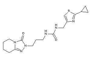 Image of 1-[(2-cyclopropylthiazol-4-yl)methyl]-3-[3-(3-keto-5,6,7,8-tetrahydro-[1,2,4]triazolo[4,3-a]pyridin-2-yl)propyl]urea
