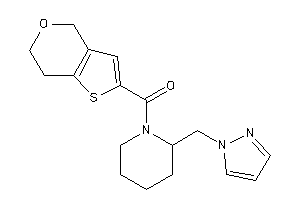 Image of 6,7-dihydro-4H-thieno[3,2-c]pyran-2-yl-[2-(pyrazol-1-ylmethyl)piperidino]methanone