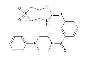 Image of [3-[(5,5-diketo-3a,4,6,6a-tetrahydro-3H-thieno[3,4-d]thiazol-2-ylidene)amino]phenyl]-(4-phenylpiperazino)methanone