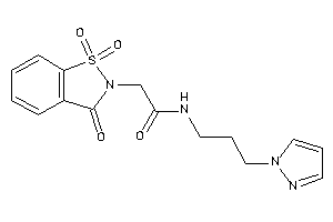 Image of N-(3-pyrazol-1-ylpropyl)-2-(1,1,3-triketo-1,2-benzothiazol-2-yl)acetamide