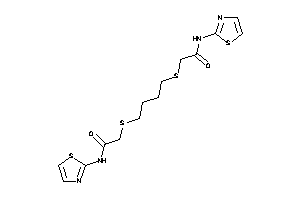 2-[4-[[2-keto-2-(thiazol-2-ylamino)ethyl]thio]butylthio]-N-thiazol-2-yl-acetamide