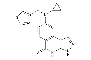Image of N-cyclopropyl-3-(6-keto-1,7-dihydropyrazolo[3,4-b]pyridin-5-yl)-N-(3-thenyl)acrylamide