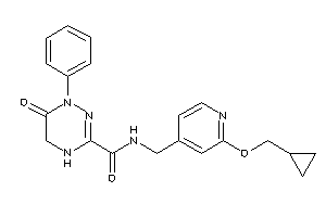 Image of N-[[2-(cyclopropylmethoxy)-4-pyridyl]methyl]-6-keto-1-phenyl-4,5-dihydro-1,2,4-triazine-3-carboxamide