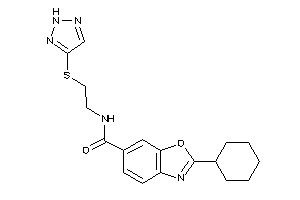 Image of 2-cyclohexyl-N-[2-(2H-triazol-4-ylthio)ethyl]-1,3-benzoxazole-6-carboxamide