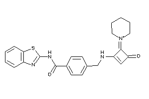 Image of N-(1,3-benzothiazol-2-yl)-4-[[(3-keto-4-piperidin-1-ium-1-ylidene-cyclobuten-1-yl)amino]methyl]benzamide
