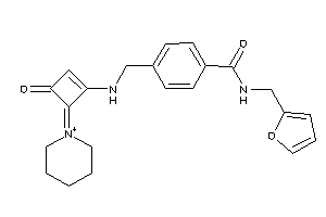 Image of N-(2-furfuryl)-4-[[(3-keto-4-piperidin-1-ium-1-ylidene-cyclobuten-1-yl)amino]methyl]benzamide