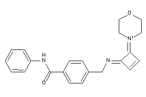 4-[[(4-morpholin-4-ium-4-ylidenecyclobut-2-en-1-ylidene)amino]methyl]-N-phenyl-benzamide