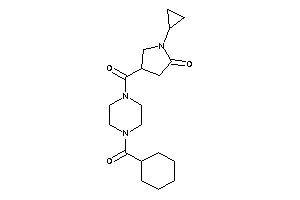 Image of 4-[4-(cyclohexanecarbonyl)piperazine-1-carbonyl]-1-cyclopropyl-2-pyrrolidone