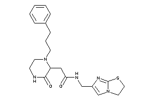 Image of N-(2,3-dihydroimidazo[2,1-b]thiazol-6-ylmethyl)-2-[3-keto-1-(3-phenylpropyl)piperazin-2-yl]acetamide