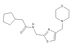 2-cyclopentyl-N-[[4-(morpholinomethyl)thiazol-2-yl]methyl]acetamide