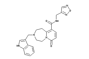 Image of N-(furazan-3-ylmethyl)-3-(1H-indol-3-ylmethyl)-7-keto-1,2,4,5-tetrahydropyrido[2,1-g][1,4]diazepine-10-carboxamide