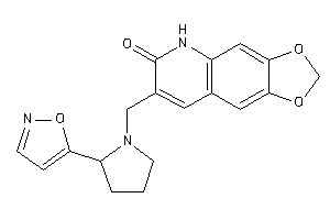 Image of 7-[(2-isoxazol-5-ylpyrrolidino)methyl]-5H-[1,3]dioxolo[4,5-g]quinolin-6-one