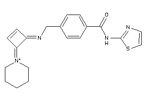 4-[[(4-piperidin-1-ium-1-ylidenecyclobut-2-en-1-ylidene)amino]methyl]-N-thiazol-2-yl-benzamide