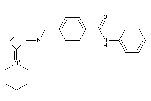 N-phenyl-4-[[(4-piperidin-1-ium-1-ylidenecyclobut-2-en-1-ylidene)amino]methyl]benzamide