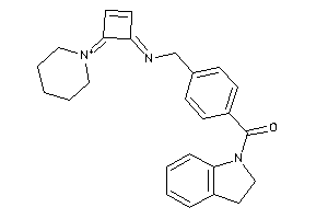 Image of Indolin-1-yl-[4-[[(4-piperidin-1-ium-1-ylidenecyclobut-2-en-1-ylidene)amino]methyl]phenyl]methanone