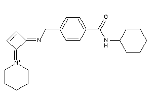 Image of N-cyclohexyl-4-[[(4-piperidin-1-ium-1-ylidenecyclobut-2-en-1-ylidene)amino]methyl]benzamide