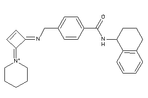 4-[[(4-piperidin-1-ium-1-ylidenecyclobut-2-en-1-ylidene)amino]methyl]-N-tetralin-1-yl-benzamide