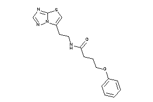 Image of 4-phenoxy-N-(2-thiazolo[2,3-e][1,2,4]triazol-6-ylethyl)butyramide