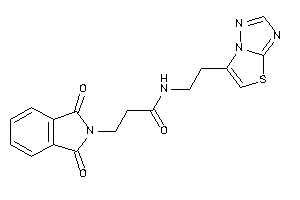 Image of 3-phthalimido-N-(2-thiazolo[2,3-e][1,2,4]triazol-6-ylethyl)propionamide