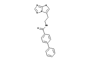 4-phenyl-N-(2-thiazolo[2,3-e][1,2,4]triazol-6-ylethyl)benzamide
