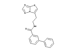 3-phenyl-N-(2-thiazolo[2,3-e][1,2,4]triazol-6-ylethyl)benzamide