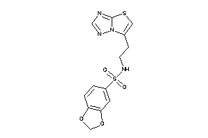 Image of N-(2-thiazolo[2,3-e][1,2,4]triazol-6-ylethyl)-1,3-benzodioxole-5-sulfonamide
