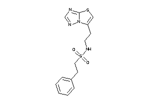 Image of 2-phenyl-N-(2-thiazolo[2,3-e][1,2,4]triazol-6-ylethyl)ethanesulfonamide
