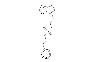 Image of 3-phenyl-N-(2-thiazolo[2,3-e][1,2,4]triazol-6-ylethyl)propane-1-sulfonamide