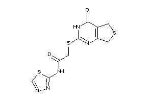 Image of 2-[(4-keto-5,7-dihydro-3H-thieno[3,4-d]pyrimidin-2-yl)thio]-N-(1,3,4-thiadiazol-2-yl)acetamide