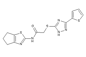 Image of N-(5,6-dihydro-4H-cyclopenta[d]thiazol-2-yl)-2-[[3-(2-thienyl)-1H-1,2,4-triazol-5-yl]thio]acetamide