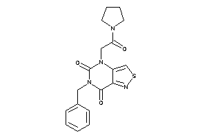 Image of 6-benzyl-4-(2-keto-2-pyrrolidino-ethyl)isothiazolo[4,3-d]pyrimidine-5,7-quinone