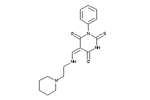 Image of 1-phenyl-5-[(2-piperidinoethylamino)methylene]-2-thioxo-hexahydropyrimidine-4,6-quinone