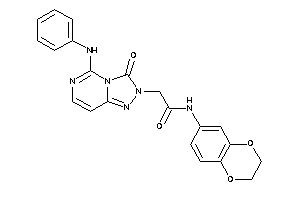 Image of 2-(5-anilino-3-keto-[1,2,4]triazolo[3,4-f]pyrimidin-2-yl)-N-(2,3-dihydro-1,4-benzodioxin-6-yl)acetamide