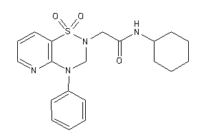 Image of N-cyclohexyl-2-(1,1-diketo-4-phenyl-3H-pyrido[2,3-e][1,2,4]thiadiazin-2-yl)acetamide