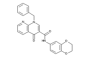 1-benzyl-N-(2,3-dihydro-1,4-benzodioxin-6-yl)-4-keto-1,8-naphthyridine-3-carboxamide