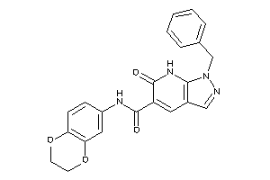 1-benzyl-N-(2,3-dihydro-1,4-benzodioxin-6-yl)-6-keto-7H-pyrazolo[3,4-b]pyridine-5-carboxamide