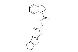 Image of N-[2-(5,6-dihydro-4H-cyclopenta[d]thiazol-2-ylamino)-2-keto-ethyl]-1H-indole-3-carboxamide