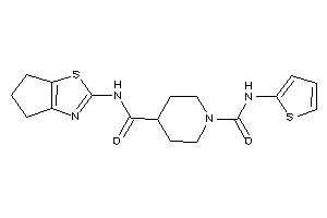 N'-(5,6-dihydro-4H-cyclopenta[d]thiazol-2-yl)-N-(2-thienyl)piperidine-1,4-dicarboxamide