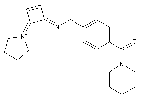 Piperidino-[4-[[(4-pyrrolidin-1-ium-1-ylidenecyclobut-2-en-1-ylidene)amino]methyl]phenyl]methanone