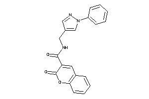 Image of 2-keto-N-[(1-phenylpyrazol-4-yl)methyl]chromene-3-carboxamide