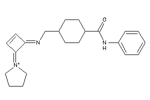 N-phenyl-4-[[(4-pyrrolidin-1-ium-1-ylidenecyclobut-2-en-1-ylidene)amino]methyl]cyclohexanecarboxamide