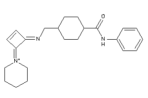N-phenyl-4-[[(4-piperidin-1-ium-1-ylidenecyclobut-2-en-1-ylidene)amino]methyl]cyclohexanecarboxamide