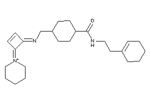 Image of N-(2-cyclohexen-1-ylethyl)-4-[[(4-piperidin-1-ium-1-ylidenecyclobut-2-en-1-ylidene)amino]methyl]cyclohexanecarboxamide