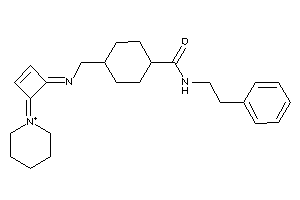 Image of N-phenethyl-4-[[(4-piperidin-1-ium-1-ylidenecyclobut-2-en-1-ylidene)amino]methyl]cyclohexanecarboxamide
