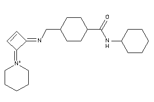 Image of N-cyclohexyl-4-[[(4-piperidin-1-ium-1-ylidenecyclobut-2-en-1-ylidene)amino]methyl]cyclohexanecarboxamide